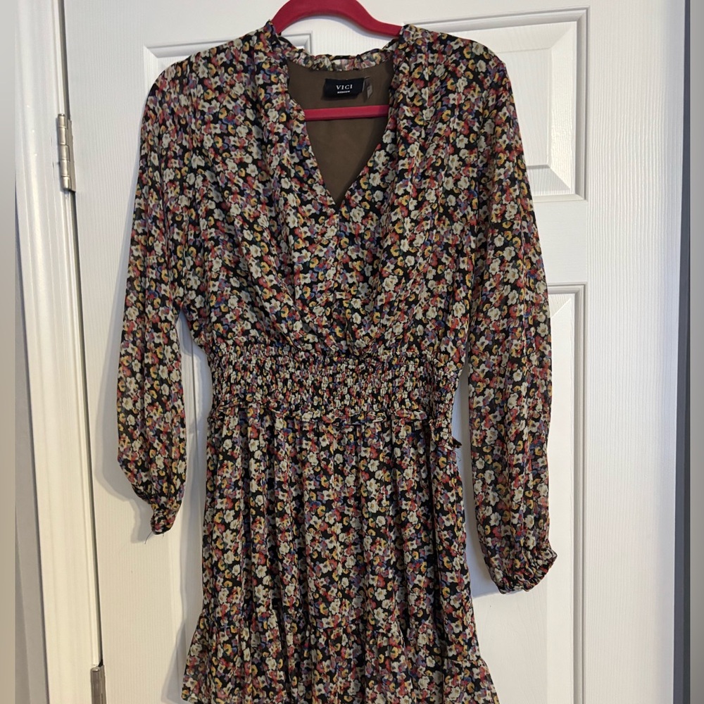 Vici Brown Floral Mini Dress